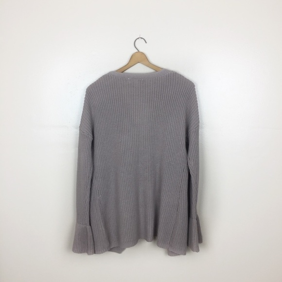Mauve Medium Open Front Embroidered Floral Knit Cardigan - Picture 8 of 8